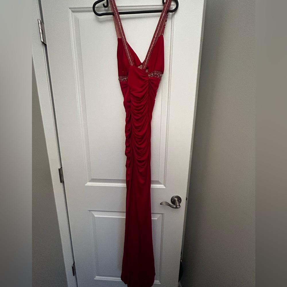 NiteLine Red Ruched Evening/Prom Dress - Picture 5 of 5